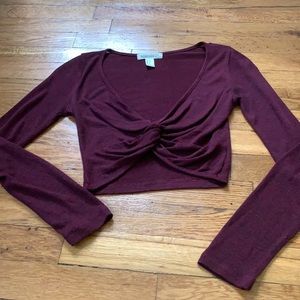 Red Knot Front Long Sleeve Top